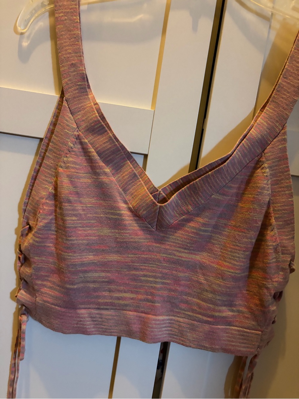 BCBGeneration Multicolor Pink-Purple Knit Crop Top